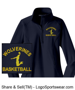 Ladies Wolverines "Road Blue" Stretch 1/2-Zip Pullover Design Zoom